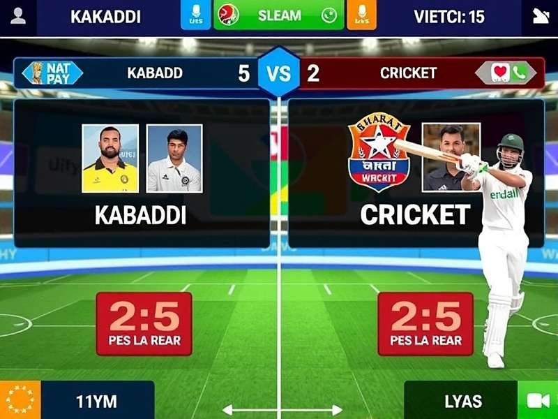 Bharat Sports Master Gameplay showing Kabaddi and Cricket matches